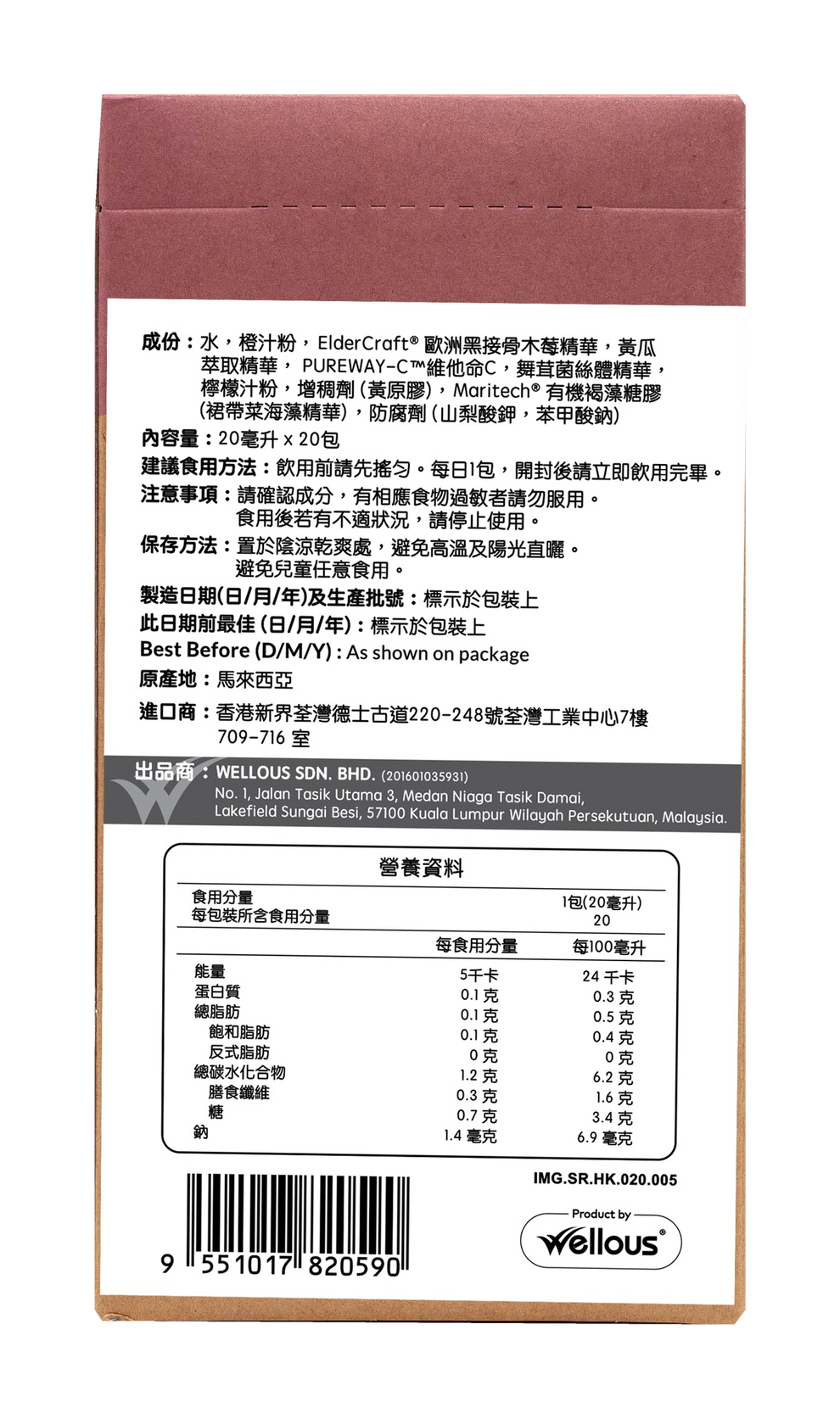 IMUGLO 產品包裝背面